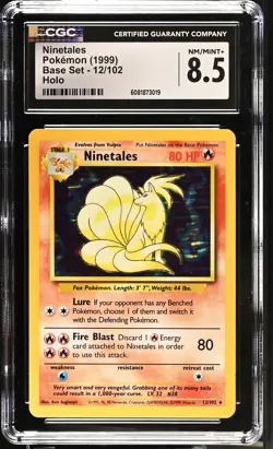 CGC 8.5 Ninetales 1999 Base Set 12/102 Holo Pokemon Card - Image 1