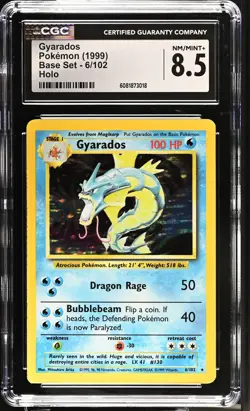 CGC 8.5 Gyarados 1999 Base Set 6/102 Holo Pokemon Card - Image 1