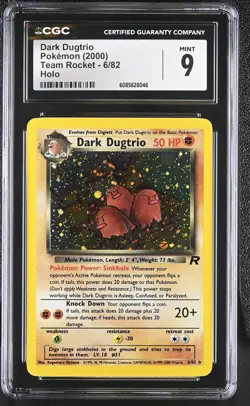 CGC 9 MINT Dark Dugtrio 2000 Team Rocket 6/82 Holo Pokemon Card - Image 1
