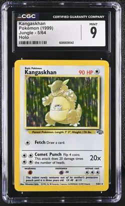 CGC 9 MINT Kangaskhan 1999 Jungle 5/64 Holo Pokemon Card - Image 1