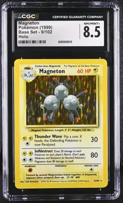 CGC 8.5 Magneton 1999 Base Set 9/102 Holo Pokemon Card - Image 1