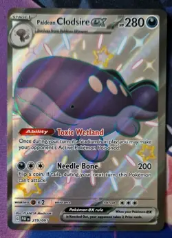 Pokemon Paldean Clodsire ex 219/091 Shiny Full Art Paldean Fates NM-Mint TCG - Image 1