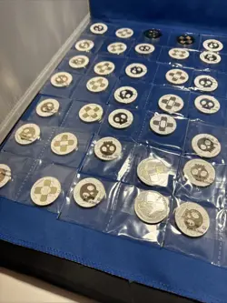 Pokemon TCG Silver & Gold Metal Coins 28 Sets Condition Markers Lot - Image 5