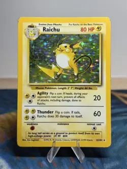 Raichu 14/102 Holo Rare Wotc Original Vintage Base Set Pokemon Card MP HP - Image 1