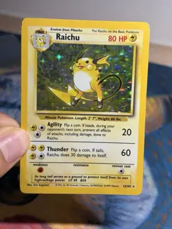 Raichu 14/102 Holo Rare Wotc Original Vintage Base Set Pokemon Card MP HP - Image 3