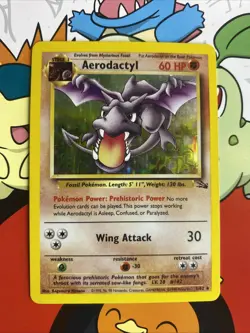Pokemon TCG Aerodactyl Fossil 1/62 holo rare 1999 WOTC LP - Image 1