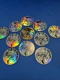Glaceon Vaporeon Espeon Sylveon Umbreon Flareon Jolteon Jumbo Pokemon TCG Coins - Image 4