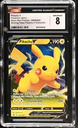 2021 Pokemon Black Star Promos #SWSH061 Pikachu V CGC 8 - Image 1