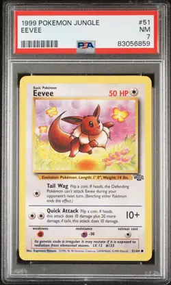1999 POKEMON JUNGLE 51 EEVEE PSA 7 - Image 1