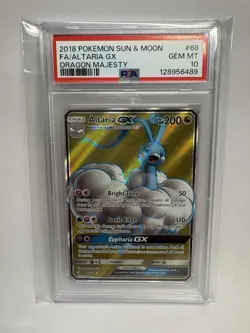 Pokemon Altaria GX Dragon Majesty Full Art #68 PSA 10 Gem Mint - Image 1