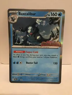 Baxcalibur 019 Prerelease Pokemon Paldea Evolved Stamped Black Star Promo Holo - Image 1