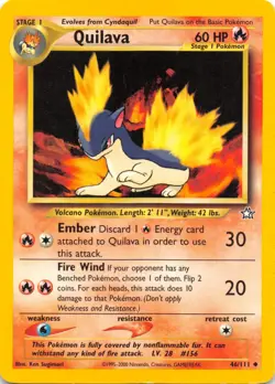 QUILAVA 46/111 - Neo Genesis - VINTAGE WOTC Pokemon Card - Unlimited - NM/LP - Image 1