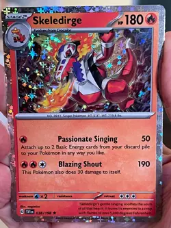 POKEMON SKELEDIRGE 038/198 RARE COSMOS HOLOFOIL SCARLET & VIOLET BASE NM CARD - Image 1