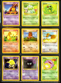 1999 Pokemon BASE SET SHADOWLESS Edition COMPLETE Non Holo COMMON Cards Lot NM - Image 2