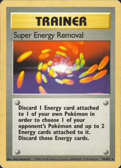 Super Energy Removal 79/102 Rare Base Set Pokemon Card MP - Image 1