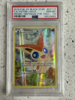 Victini XY117 PSA 10 GEM MT Full Art Black Star Promo Pokemon Card - Image 1