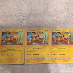 (3) Pokemon Card TCG Pikachu SM76 LOT Cosmos Holo Sun & Moon Black Star Promo NM - Image 1