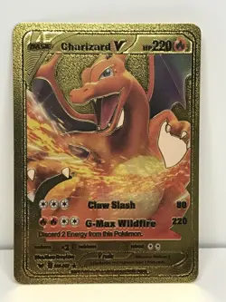 1 Basic Charizard V Pokemon Gold Foil Card - D 138-202 TCG Deck Gold Foil - Image 1