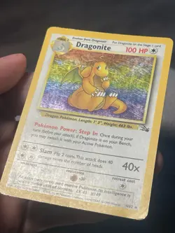 Pokemon TCG Dragonite Fossil Holo Rare Card 4/62 Unlimited - Image 2