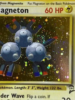 2000 Pokemon MAGNETON Base Set 2 HOLO Foil Rare Card 9/130 WotC SWIRL 🌀 LP/NM - Image 3