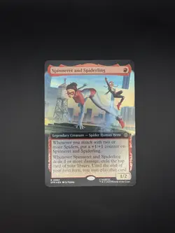 NM Extended Art Foil Spinneret and Spiderling, MTG, Marvel's Spider-Man, Magic - Image 1