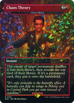 MTG FOIL Chaos Warp Chaos Theory Jurassic World Secret Lair 741 Borderless - - Image 1
