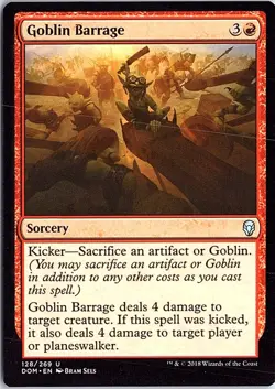 Goblin Barrage U Dominaria 128 LP MTG - Image 1