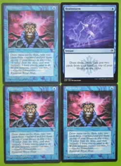 MTG 4x - Brainstorm - 3x Ice Age 1x M25 Common 1995 - Image 1