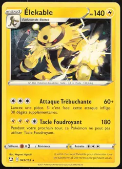 Carte Pokemon Elekable 045/163 Styles de Combat Francais - Image 1