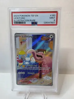 PSA 9 MINT Lickitung #180 Illustration Rare Pokemon Temporal Forces EN 2024 - Image 1