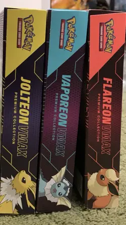 Pokemon Eeveelution Vmax Premium Collection Set of 3 Jolteon Flareon Vaporeon - Image 1