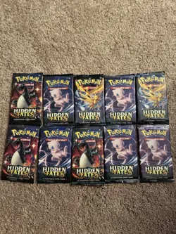 Pokemon TCG Hidden Fates Booster Packs Lot Of 10 Sealed - Image 1