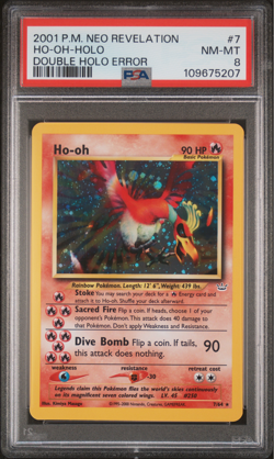 2001 POKEMON Neo Revelation DOUBLE HOLO Error #7 HO-OH-HOLO PSA 8 NM-MT WOTC - Image 2