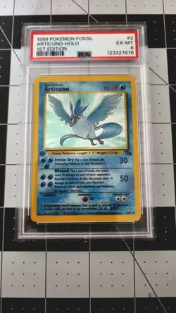 ❄ ARTICUNO ~ 1999 Pokemon Fossil 1st Edition #2 Holo ~ PSA 6 ❄ - Image 1