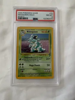 Pokemon TCG 2000 BASE 2 NIDOQUEEN-HOLO #12 PSA 8 NM MT - Image 1