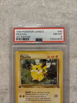 1999 Pokemon Jungle First 1st Edition Pikachu #60 PSA 8 - Image 2
