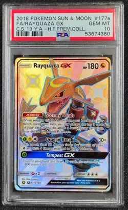 ✨ PSA 10 Rayquaza GX 177a 2018 Pokemon Sun & Moon Hidden Fates - Image 1