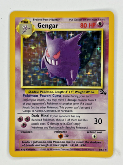 Pokemon TCG Gengar 5/62 Fossil Unlimited Holographic Card LP Condition - Image 1