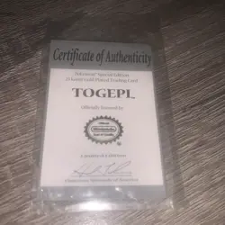 Togepi Pokemon Special Edition 23 Karat Gold-Plated Trading Card with COA 1999 - Image 3