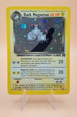 Dark Magneton Holo Rare Team Rocket 11/82 Pokemon Card - WOTC 1999 SWIRL - Image 1