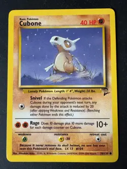 Cubone Pokemon Common Card Base Set 2 - 70/130 1999 - Image 1