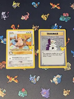 Pokemon Cards Cleffa 20/111 & Imposter Professor Oak 73/102 Celebrations - (NM) - Image 1