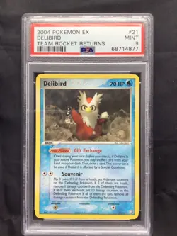 Pokemon Cards: EX Team Rocket Returns Rare: Delibird 21/109: PSA 9 - Image 1