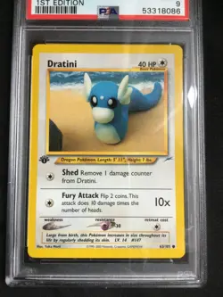 Pokemon Cards: 1st Edition Neo Destiny Common: Dratini 63/105: PSA 9 - Image 2