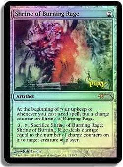 Shrine of Burning Rage (WPN) FOIL Promo NM Artifact Special MAGIC CARD ABUGames - Image 1