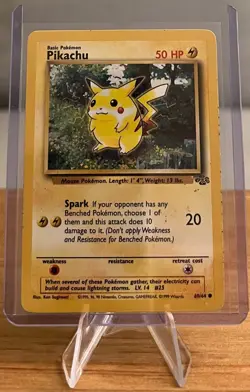 Pikachu #25 Non-Holographic Pokemon Card LP - 60/64 Common Jungle Set 1999 - Image 1