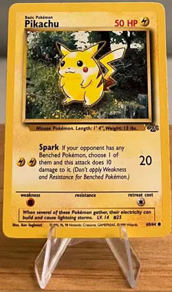 Pikachu #25 Non-Holographic Pokemon Card LP - 60/64 Common Jungle Set 1999 - Image 3