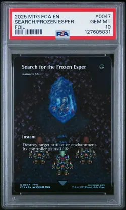 2025 MTG FINAL FANTASY: THROUGH THE AGES FOIL SEARCH FOR THE FROZEN ESPER PSA 10 - Image 1