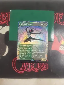 Magic The Gathering Marvel's Spider-Man "Silk, Web Weaver" 0215 FOIL BORDERLESS - Image 1