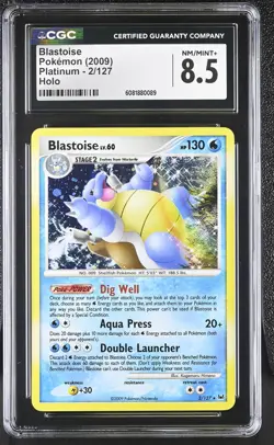 CGC 8.5 Blastoise 2009 Platinum 2/127 Holo Pokemon Card - Image 1